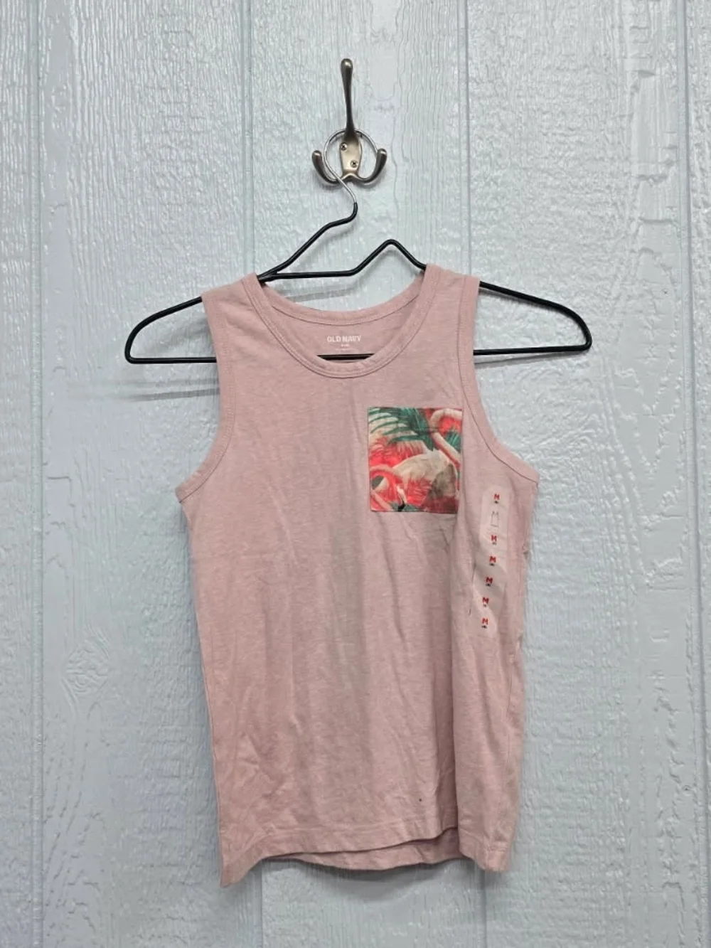 Old Navy Kids Medium Pink Tropical Pocket Tank